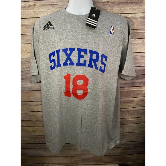 NEW Fort Wayne Pistons Detroit Adidas gray shirt #18 Size XL NWT - Picture 1 of 6